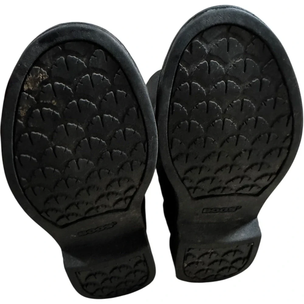Bogs‎ Mason Leather Boots Womens 6 Black Excellent Mid Calf Pull On 52438
